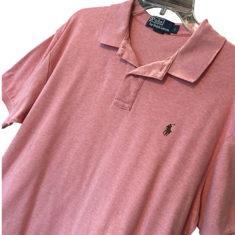 Vintage Polo Shirt Polo Ralph Lauren Short Sleeve Pony Shirt Coral Size Large